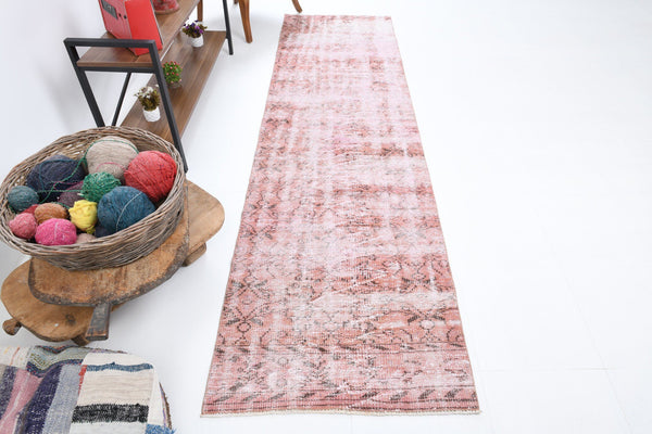 2' x 9' Pink Turkish Vintage Runner Rug  |  RugReform