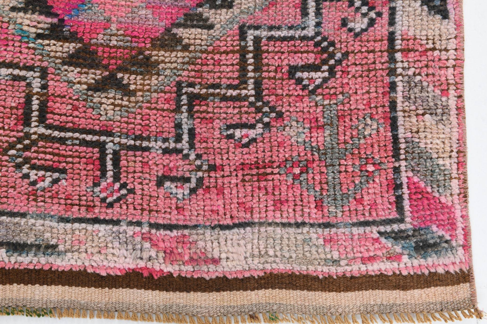 2' x 11' Pink Turkish Vintage Herki Rug  |  RugReform