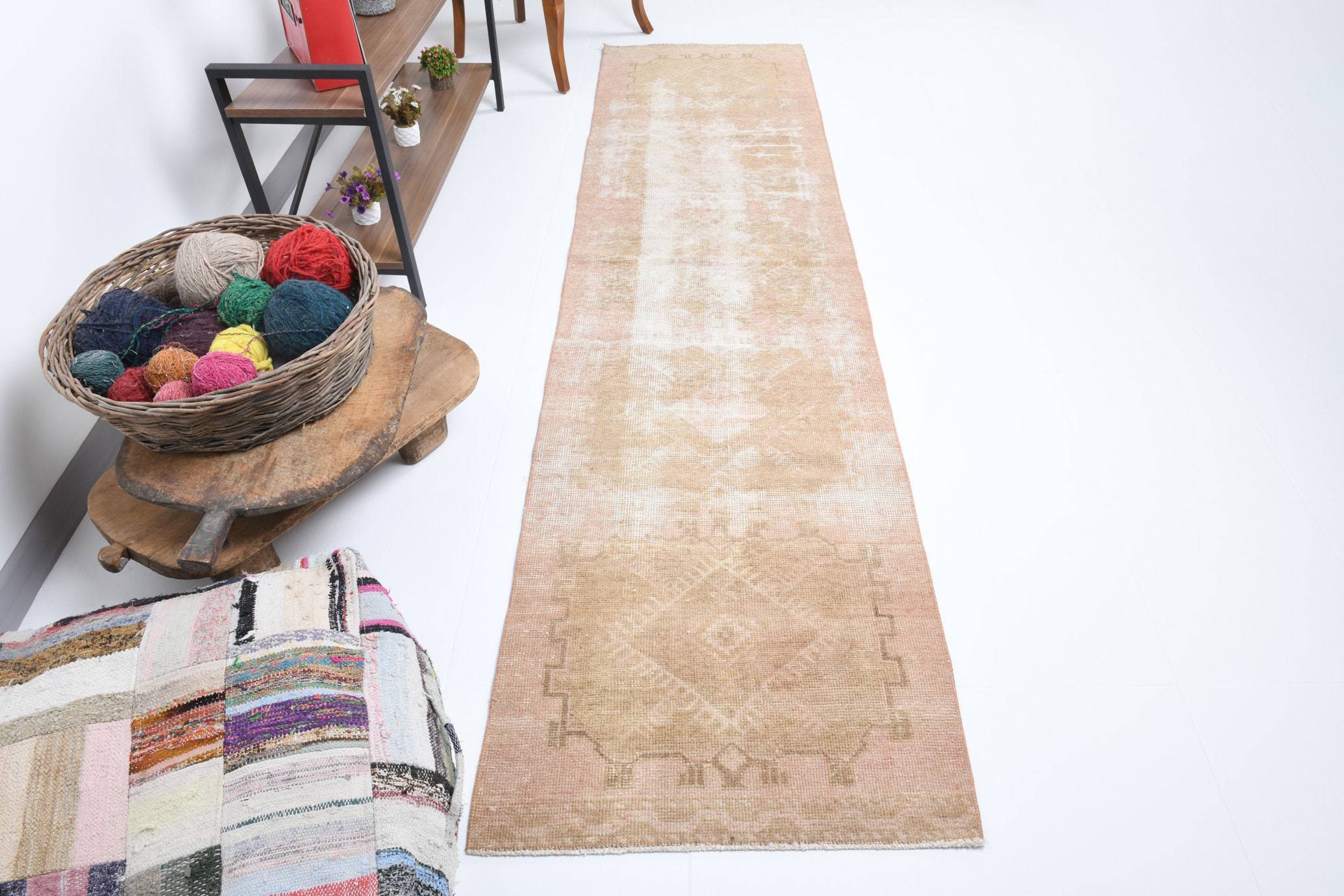 2' x 9' Brown Turkish Vintage Runner Rug  |  RugReform