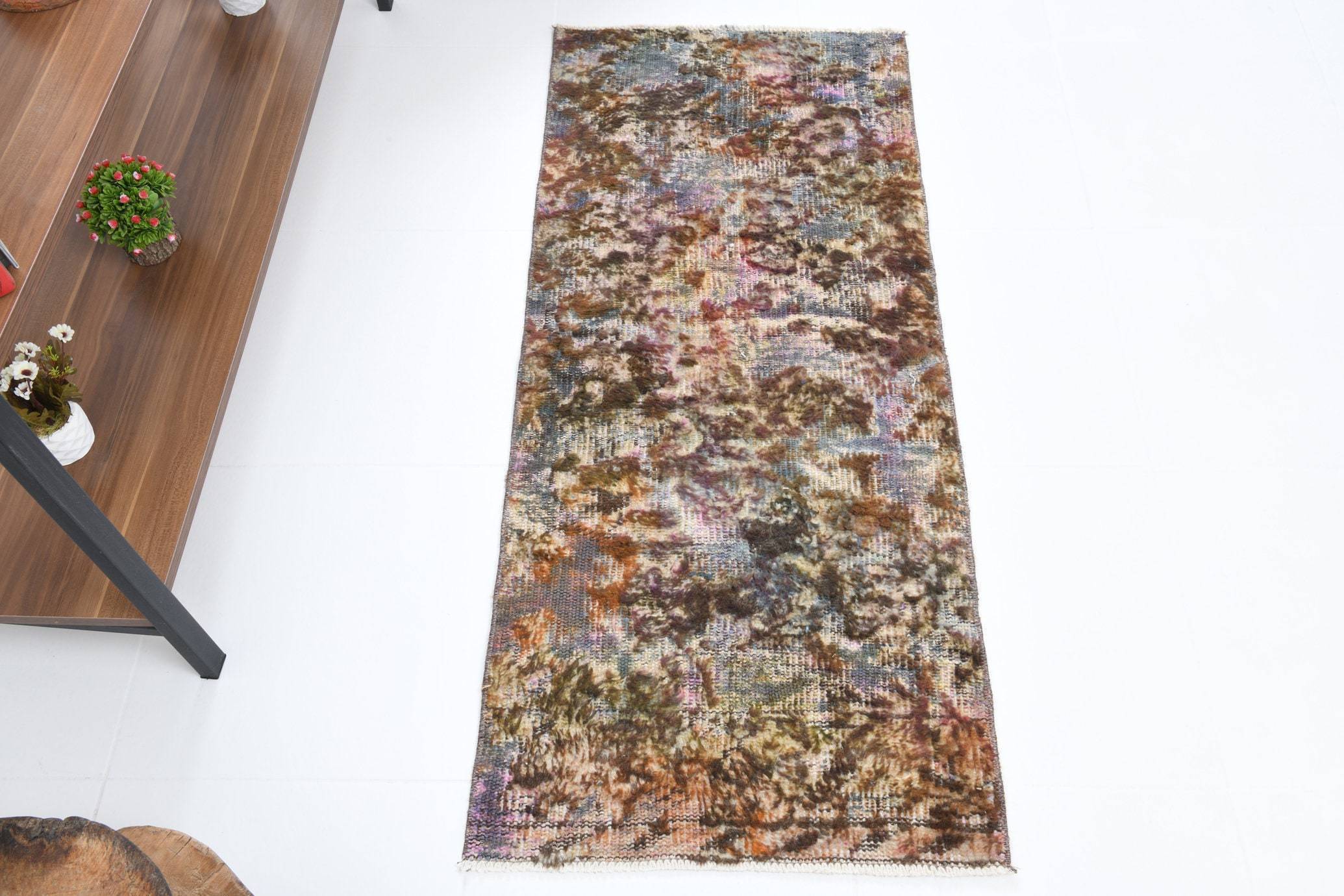 1' x 4' Multi Color Turkish Vintage Runner Rug  |  RugReform