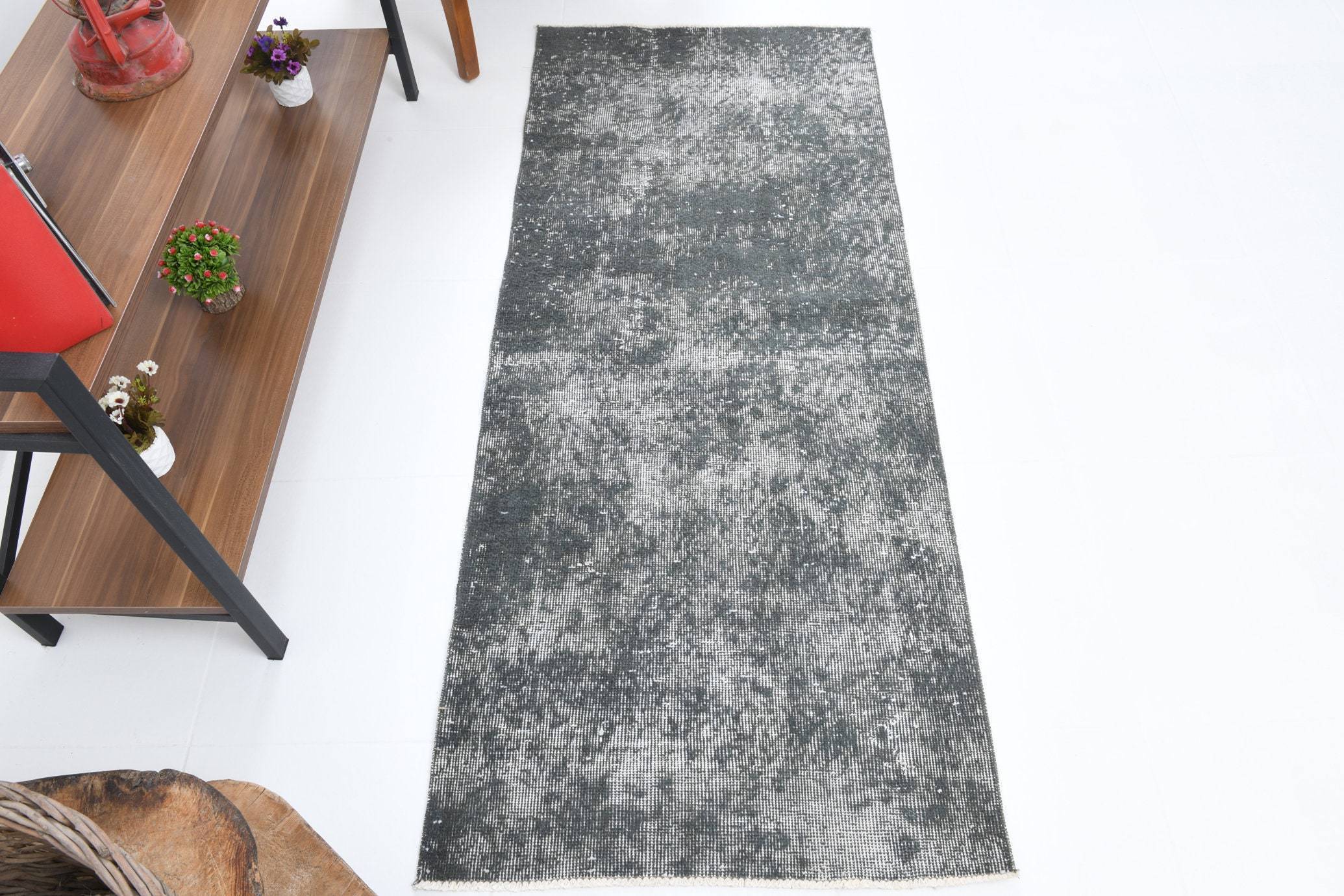 2' x 5' Black-Gray Turkish Vintage Runner Rug  |  RugReform