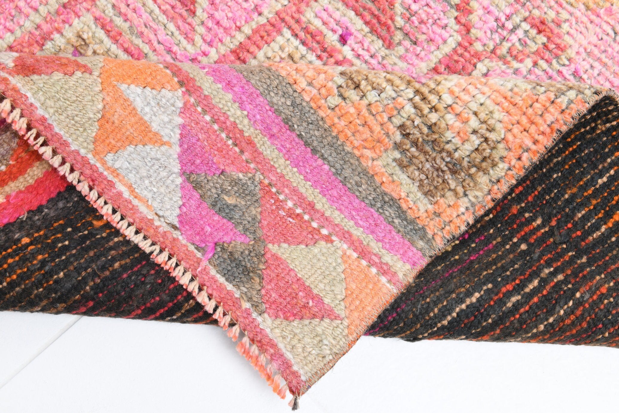 2' x 10' Pink Turkish Vintage Herki Rug  |  RugReform