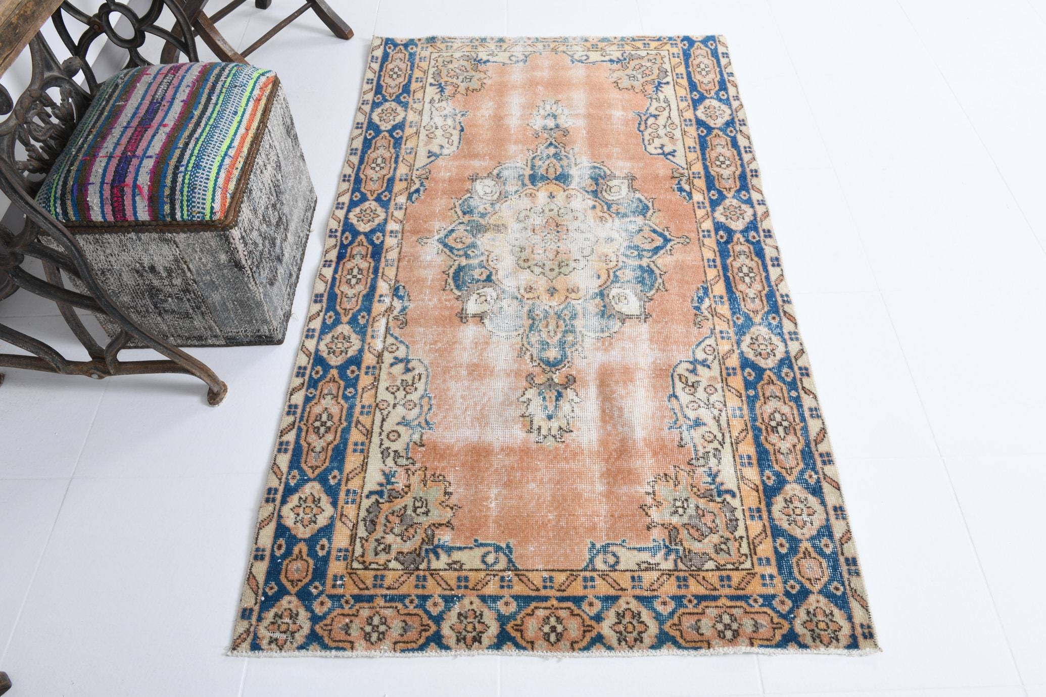 3' x 5' Blue Turkish Vintage Rug  |  RugReform