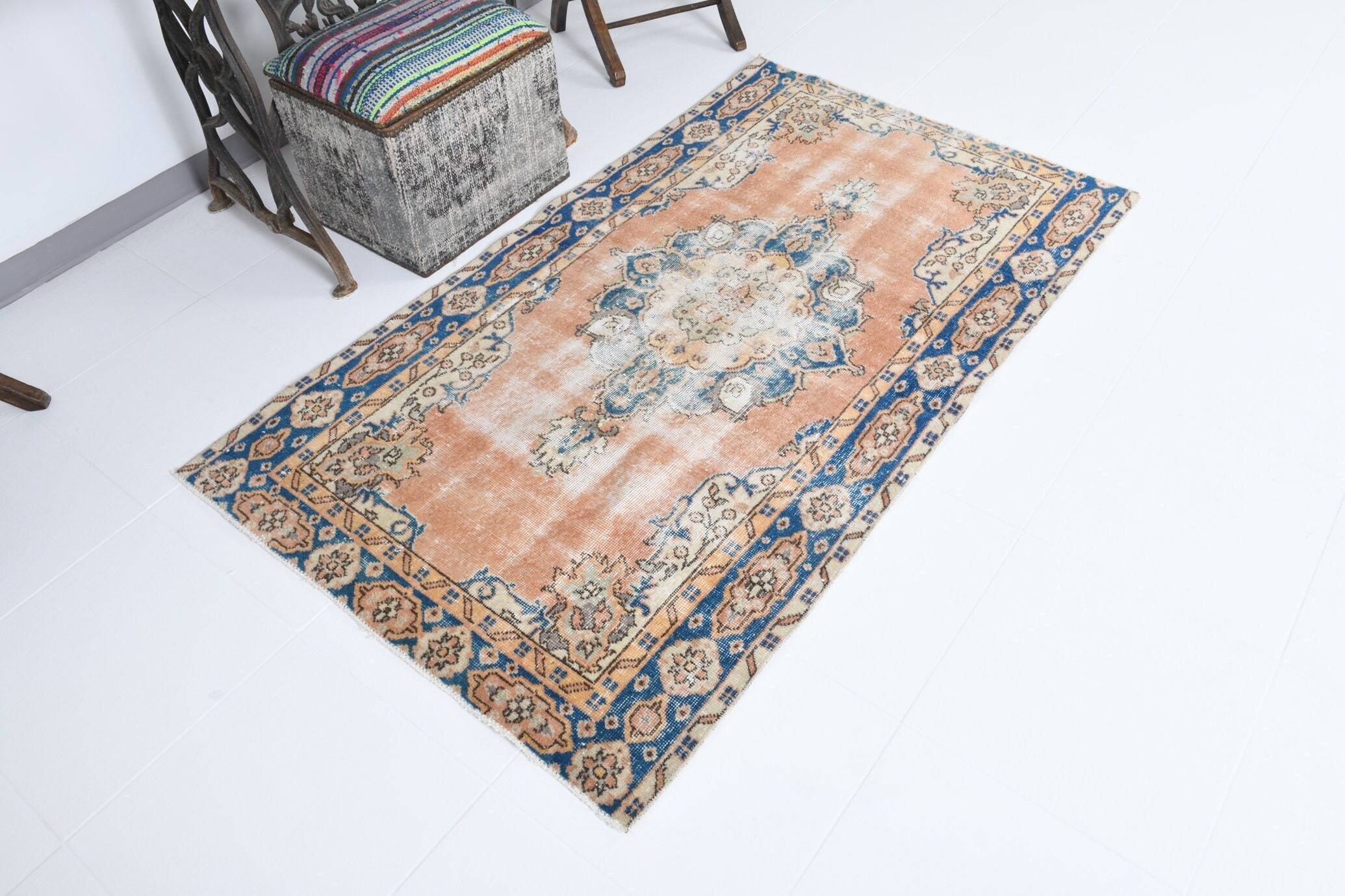 3' x 5' Blue Turkish Vintage Rug  |  RugReform