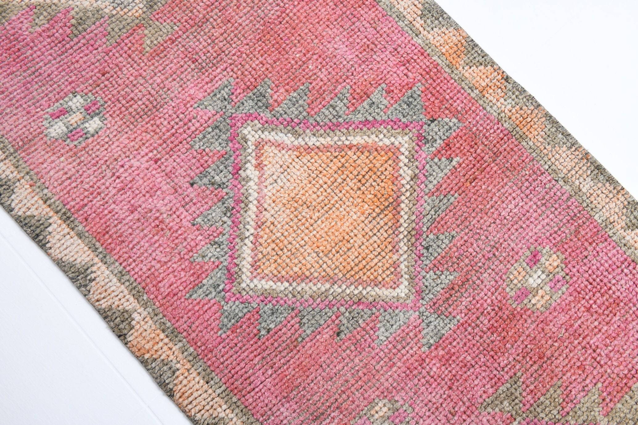 2' x 10' Pink Turkish Vintage Herki Rug  |  RugReform