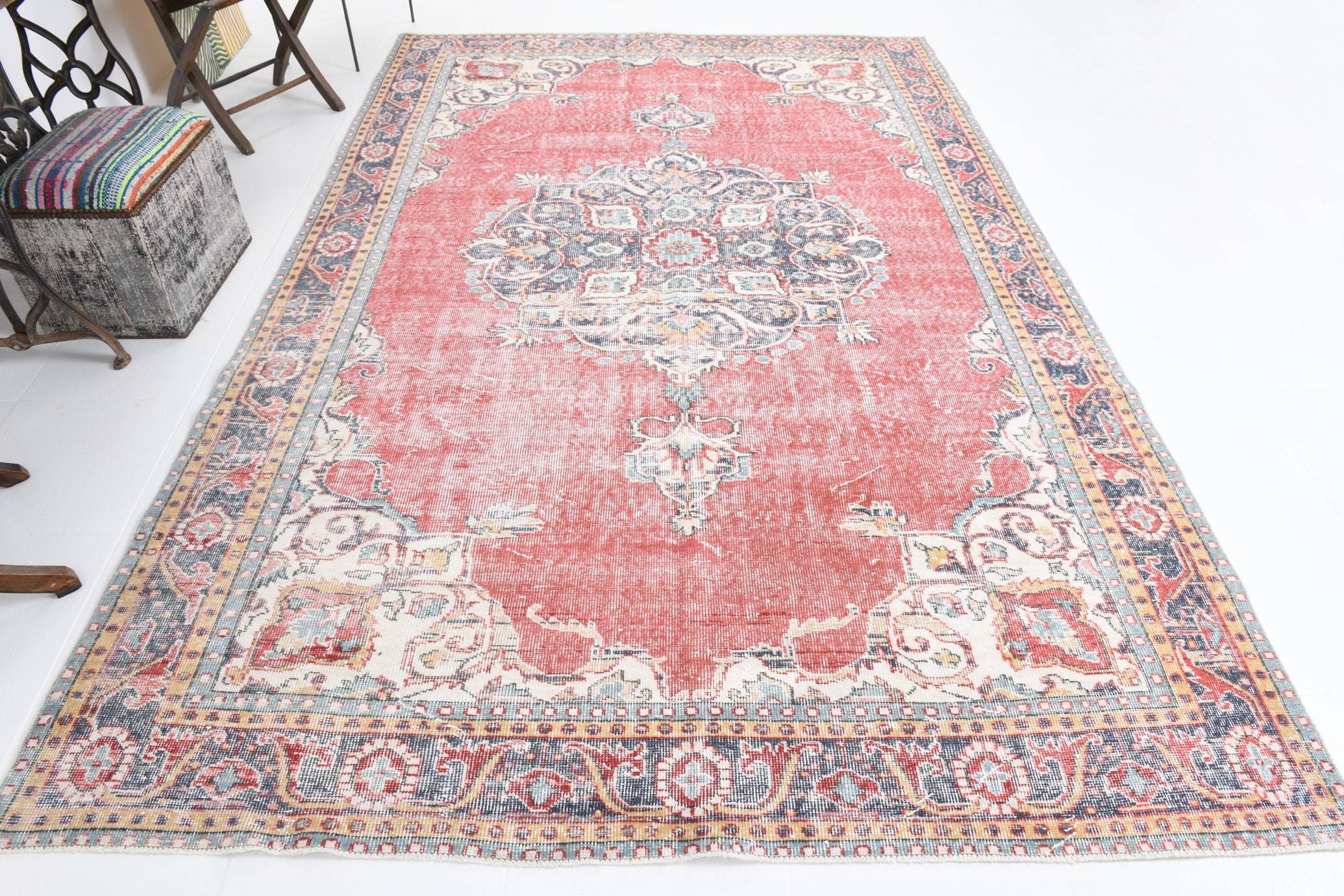 6' x 10' Red Turkish Vintage Rug  |  RugReform