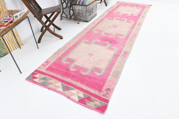 3' x 11' Pink Turkish Vintage Herki Rug  |  RugReform