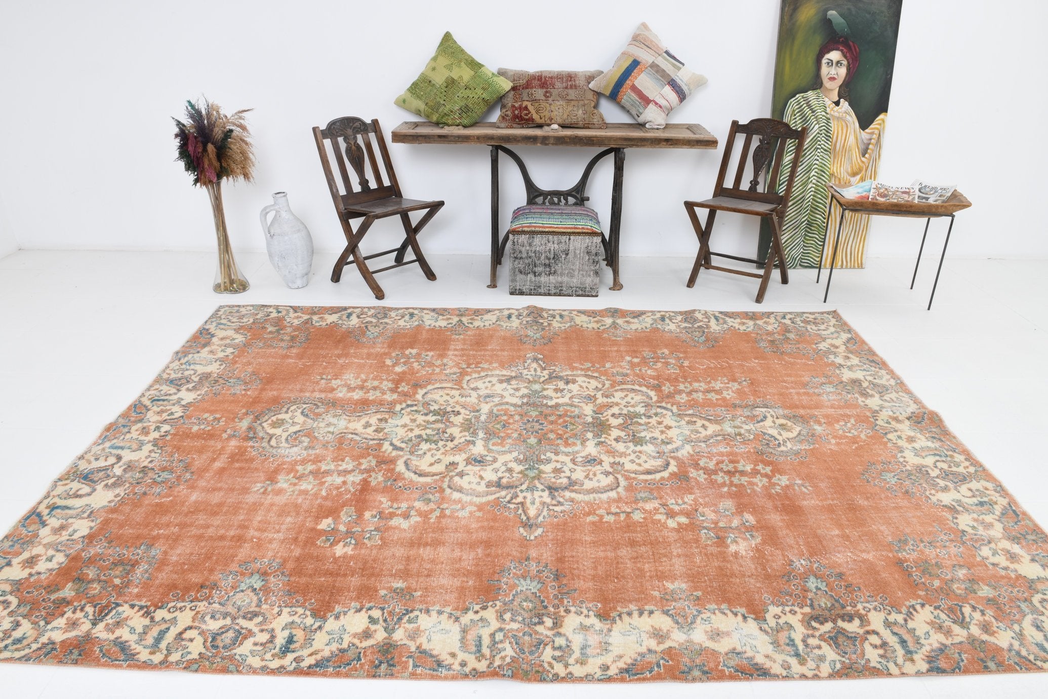 7' x 10' Red Turkish Vintage Rug  |  RugReform