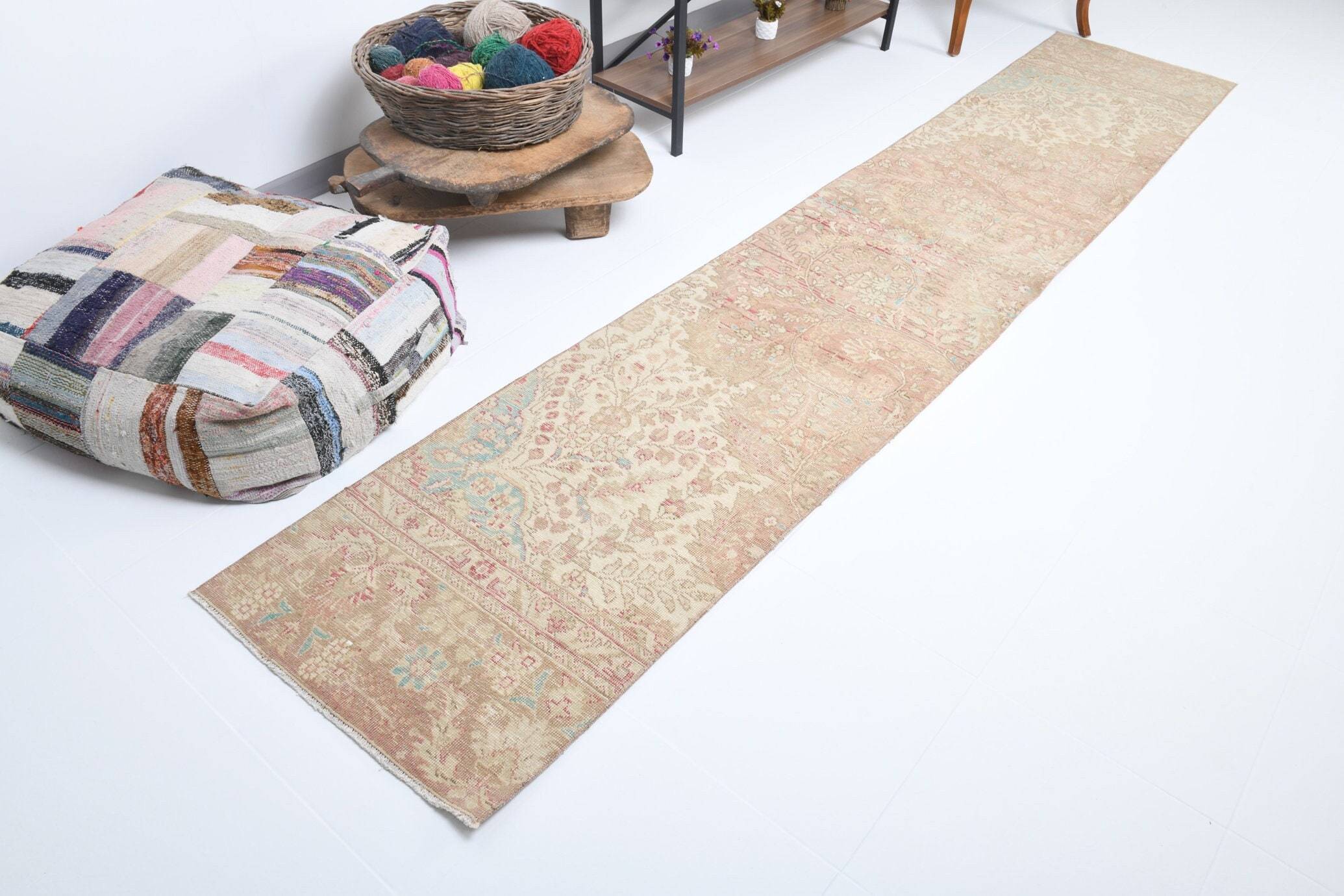 2' x 11' Tan-Ivory Vintage Persian Rug  |  RugReform