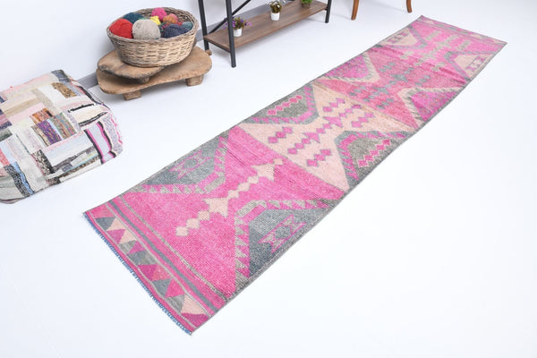 2' x 11' Pink Turkish Vintage Herki Rug  |  RugReform