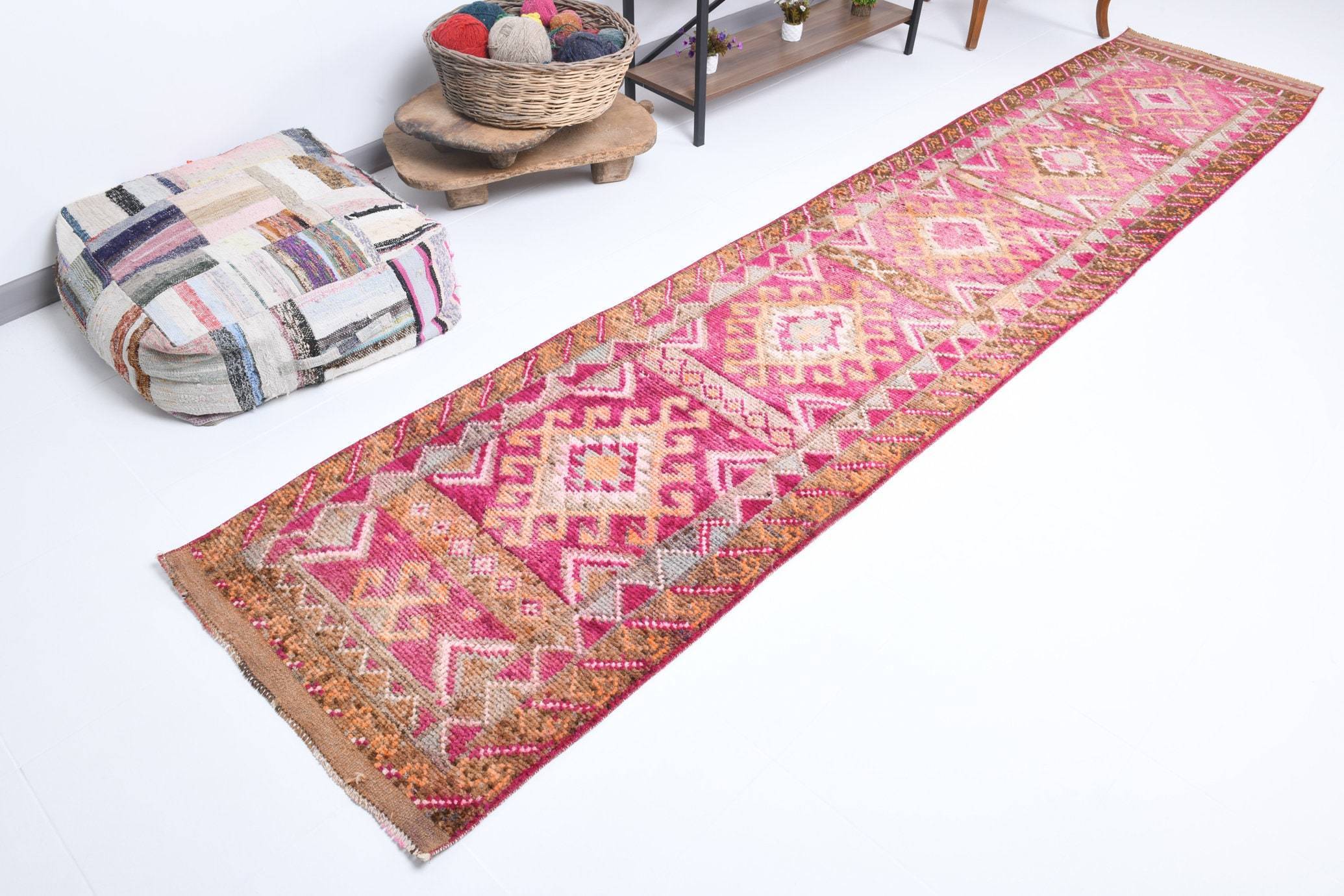 2' x 13' Pink Turkish Vintage Herki Rug  |  RugReform