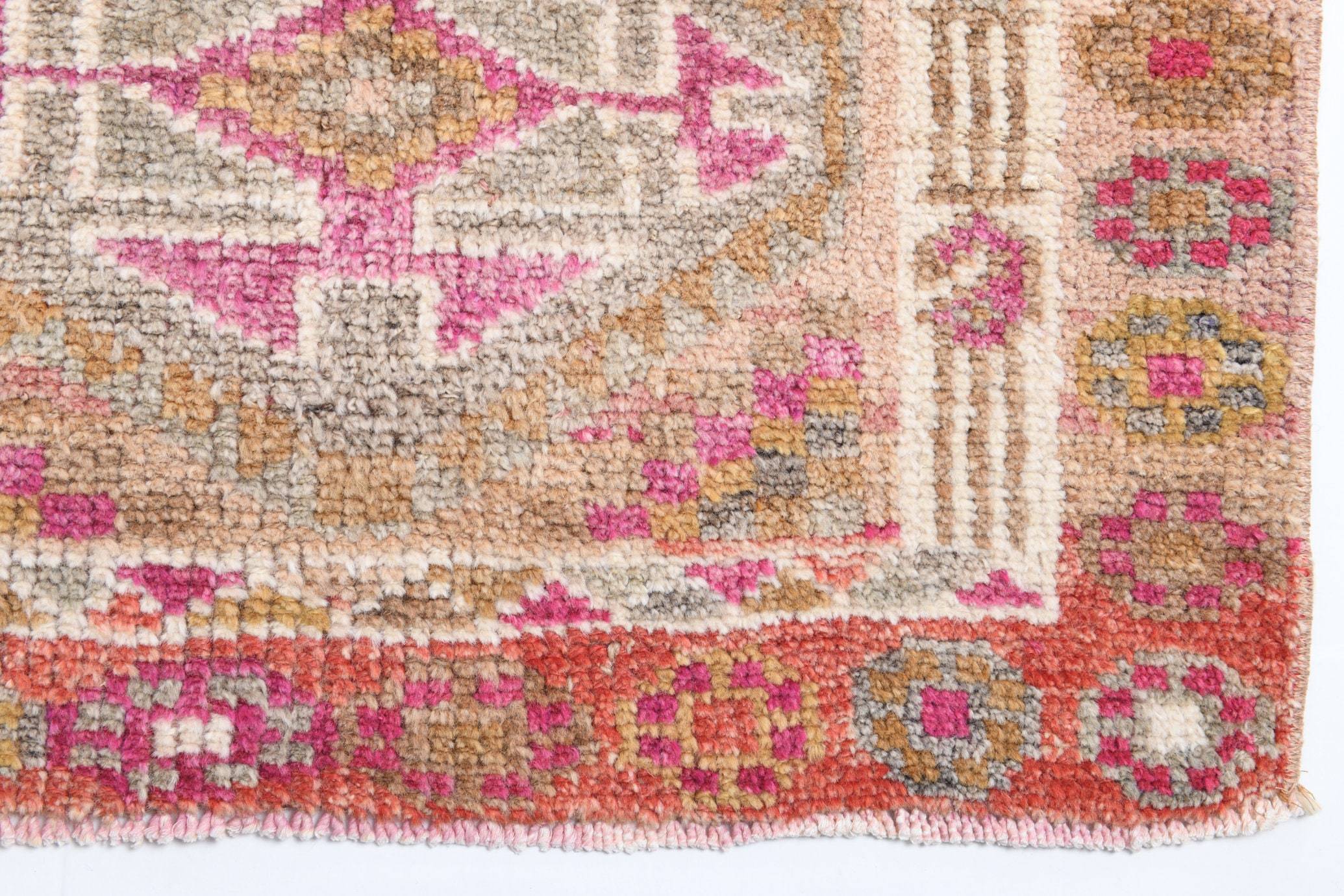 2' x 10' Pink Turkish Vintage Herki Rug  |  RugReform