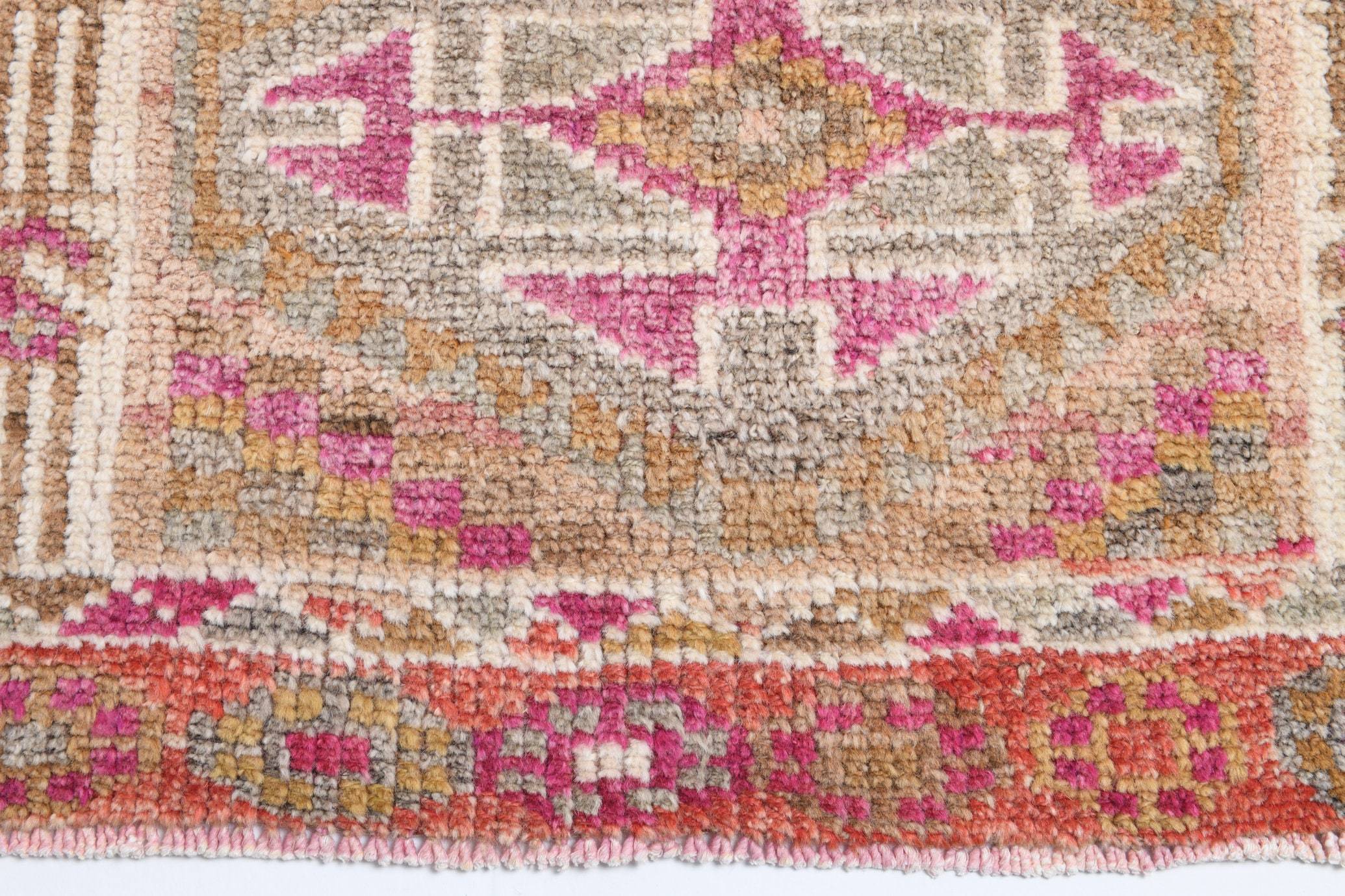 2' x 10' Pink Turkish Vintage Herki Rug  |  RugReform