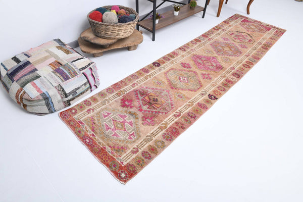 2' x 10' Pink Turkish Vintage Herki Rug  |  RugReform