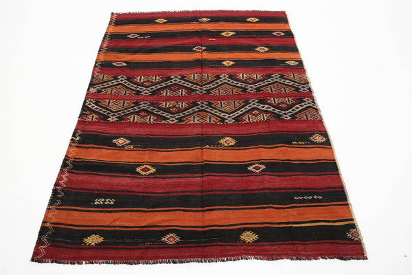 4' x 6' Red Turkish Kilim Old Rug  |  RugReform