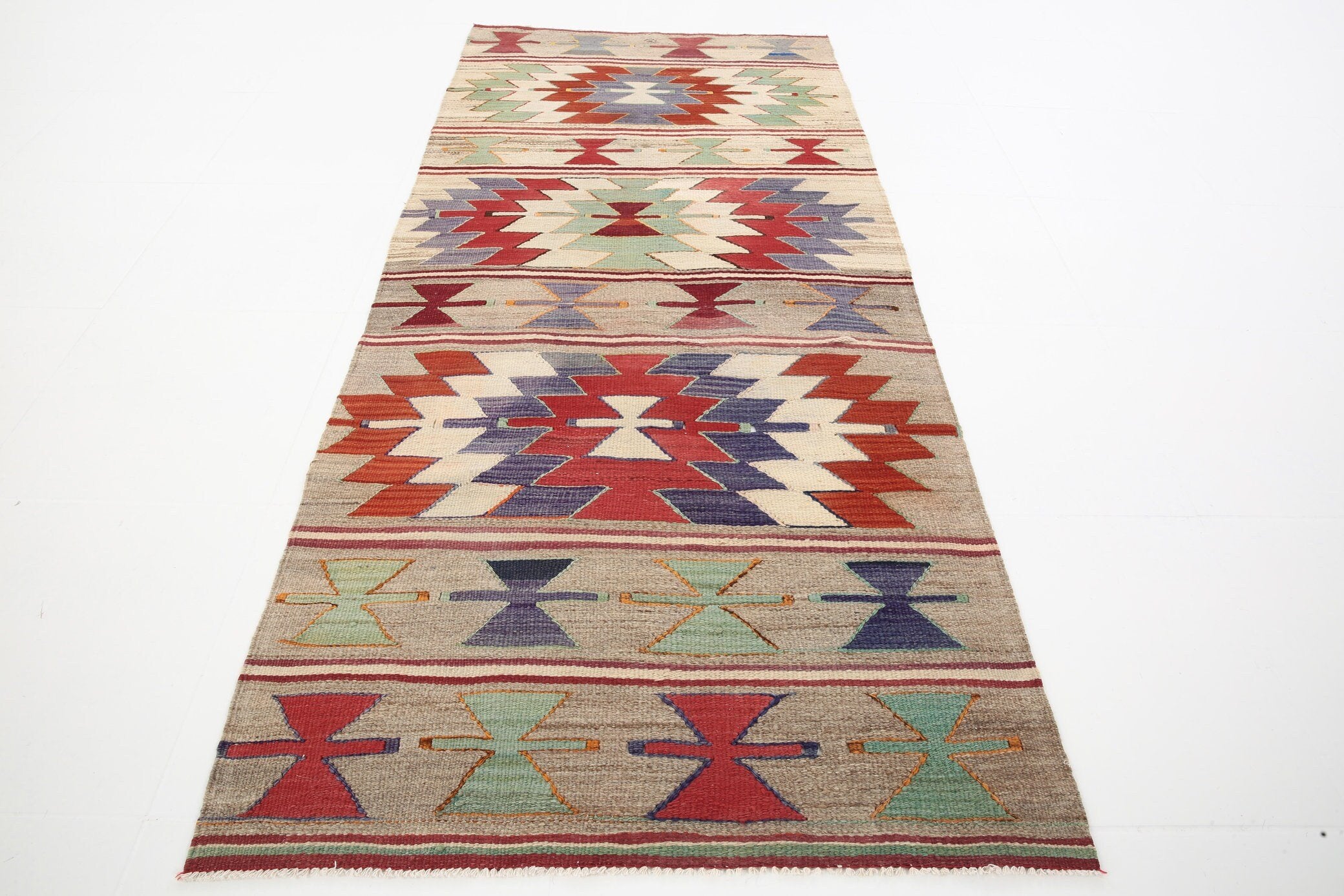 2' x 6' Brown Turkish Kilim Old Rug  |  RugReform