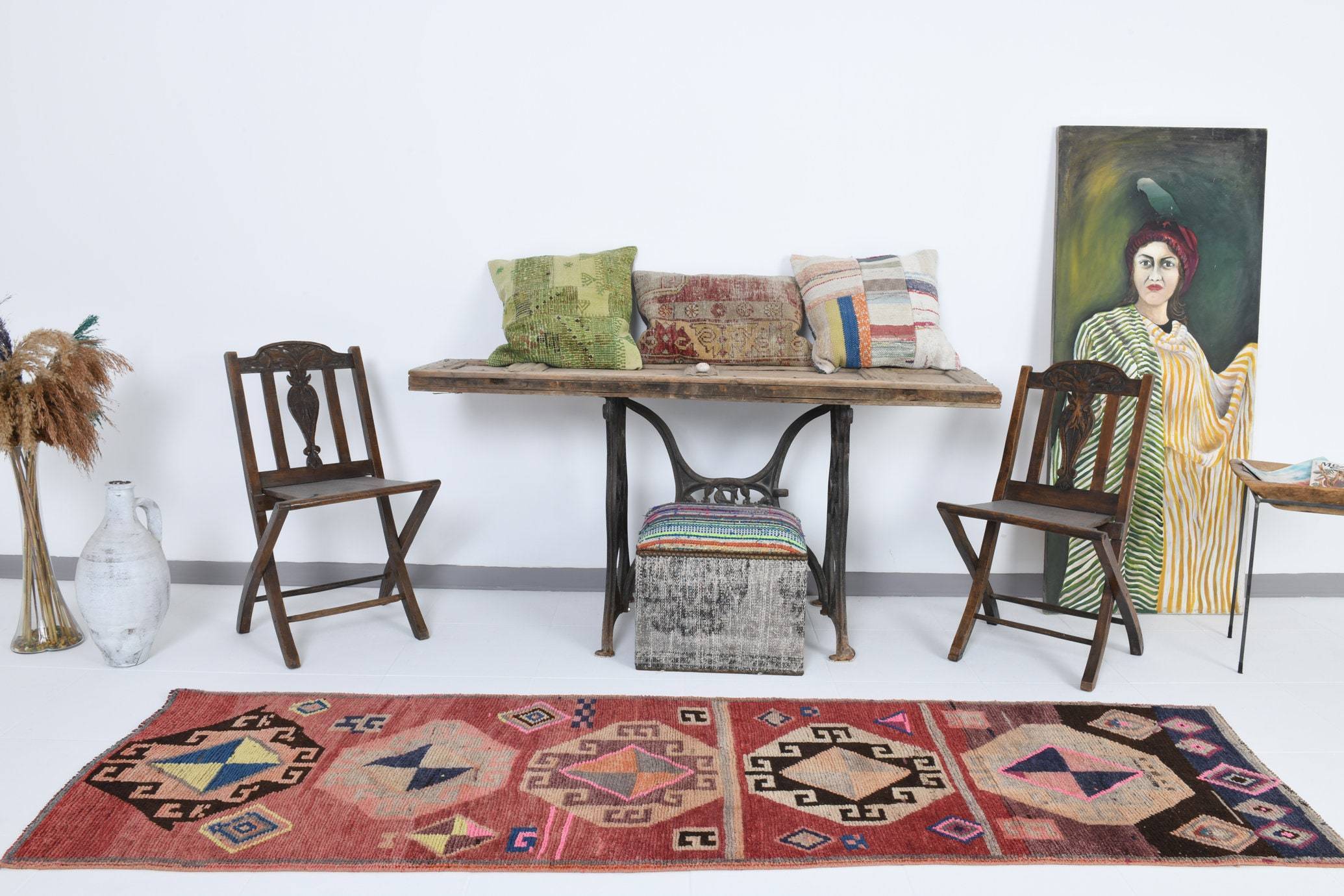 2' x 8' Vintage rug, Bedroom Vintage rug, Cotton Vintage rug, Country-Farmhouse Vintage rug, Dorm Vintage rug, Entryway-Hallway Vintage rug, Geometric Vintage rug, Kitchen-Dining Vintage rug, Office Vintage rug, Red Vintage rug, Vintage Herki, Wool Vintage rug, Vintage rug