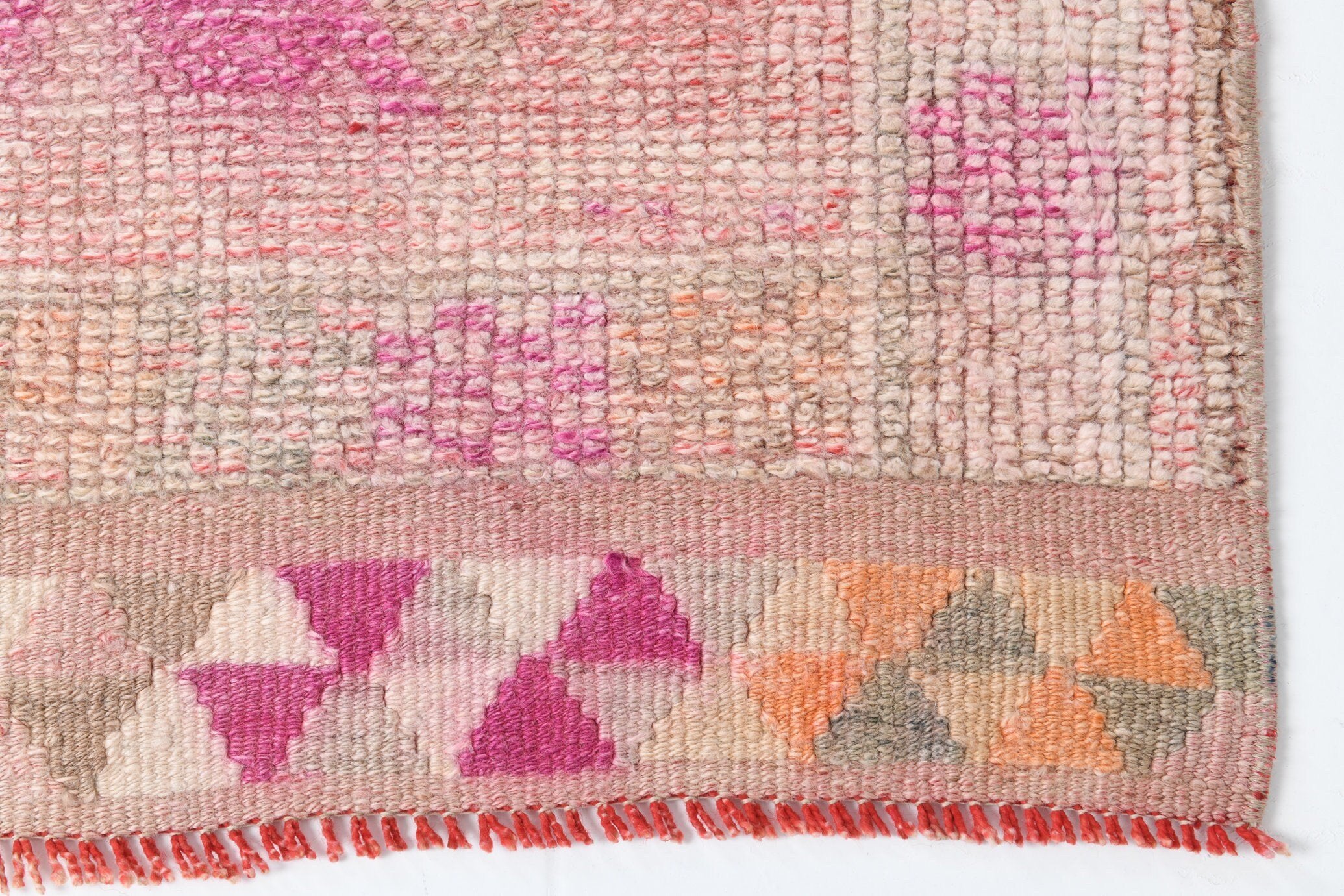 2' x 13' Vintage rug, Cotton Vintage rug, Dorm Vintage rug, Entryway-Hallway Vintage rug, Kitchen-Dining Vintage rug, Office Vintage rug, Oriental Vintage rug, Pink Vintage rug, Rustic-Primitive Vintage rug, Vintage Herki, Wool Vintage rug, Vintage rug