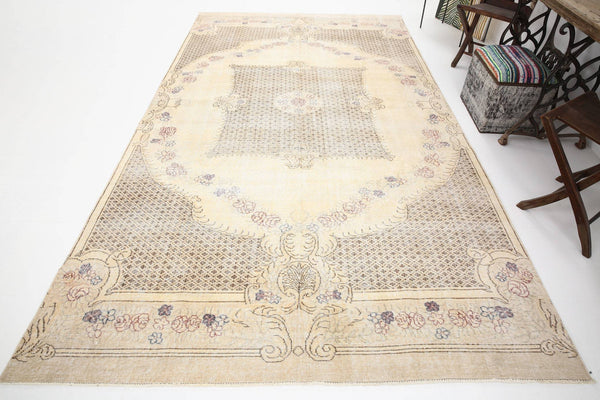 6' x 12' Tan-Ivory Turkish Vintage Rug  |  RugReform