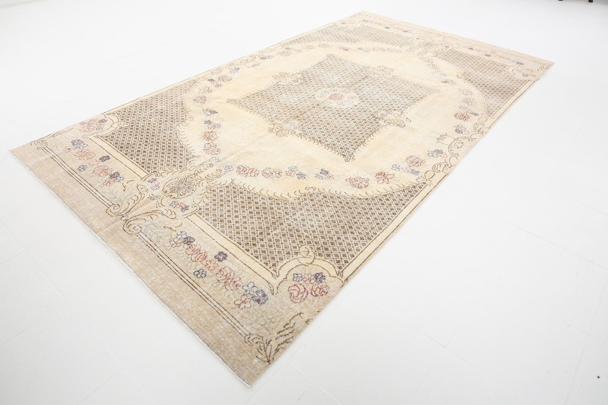 6' x 12' Tan-Ivory Turkish Vintage Rug  |  RugReform