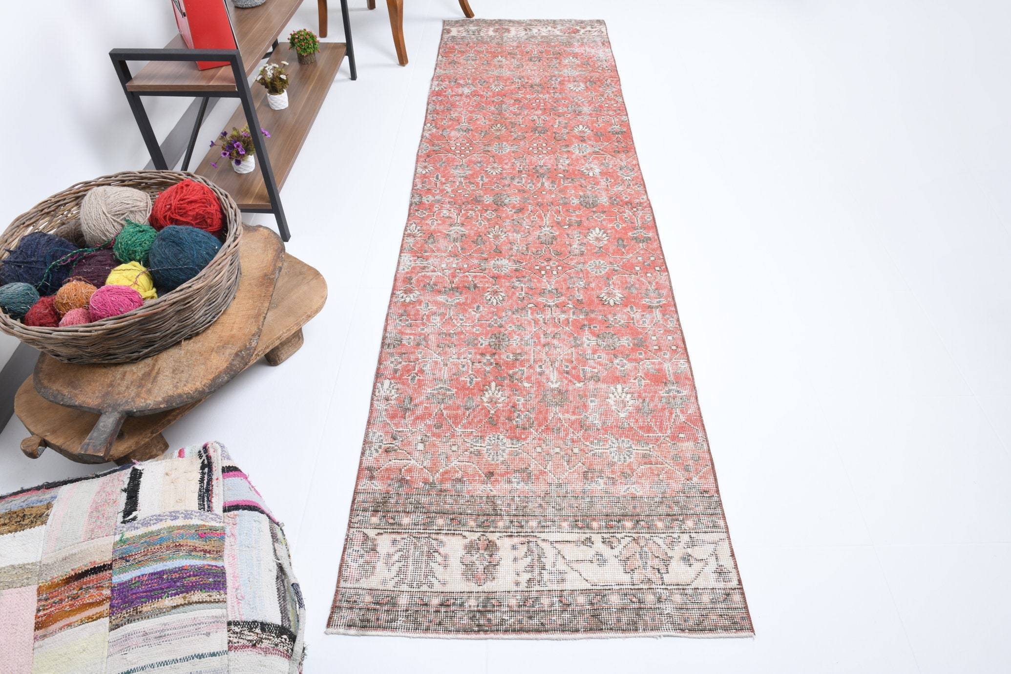 2' x 9' Red Turkish Vintage Runner Rug  |  RugReform