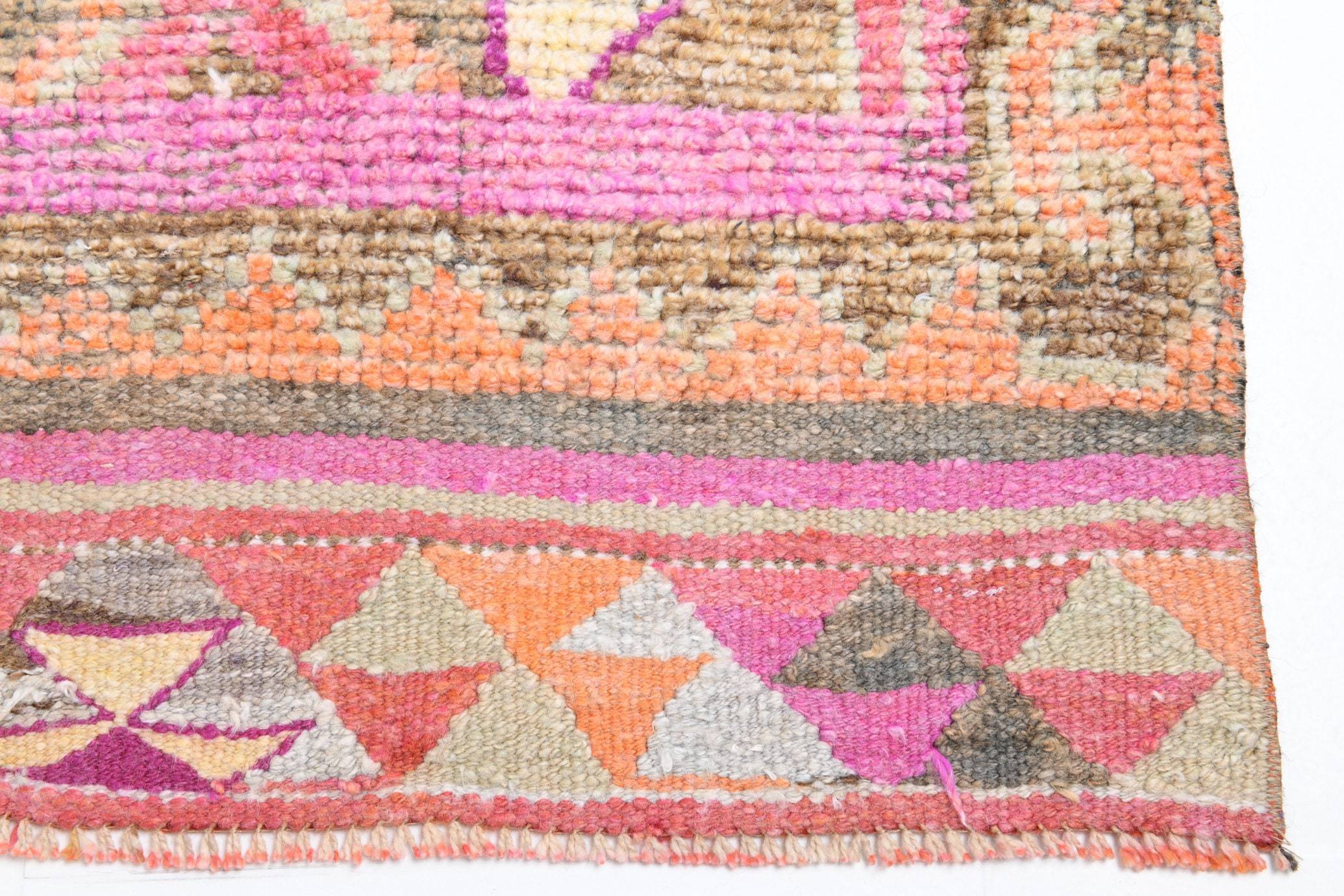 2' x 10' Pink Turkish Vintage Herki Rug  |  RugReform