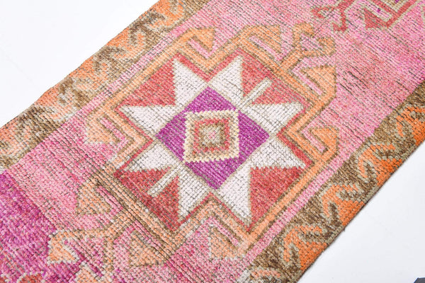 2' x 10' Pink Turkish Vintage Herki Rug  |  RugReform