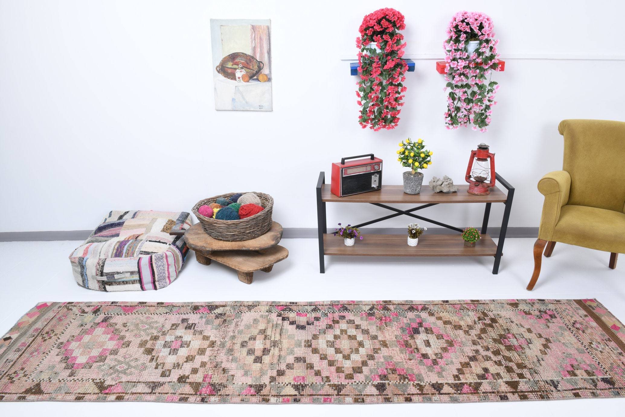 2' x 11' Pink Turkish Vintage Herki Rug  |  RugReform