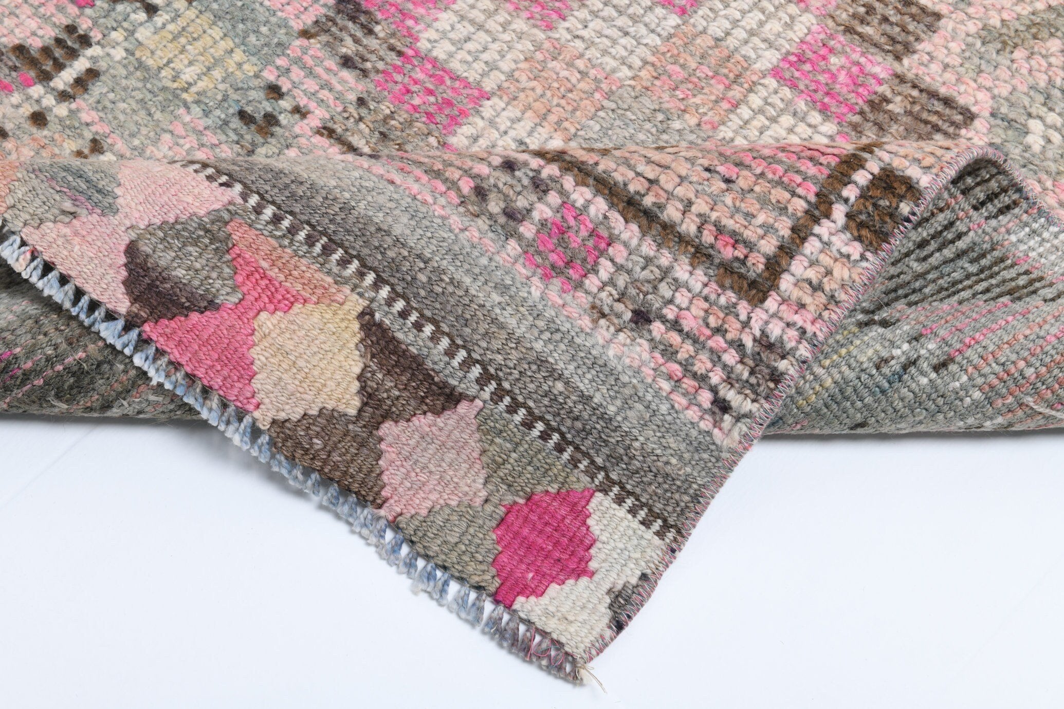 2' x 11' Pink Turkish Vintage Herki Rug  |  RugReform