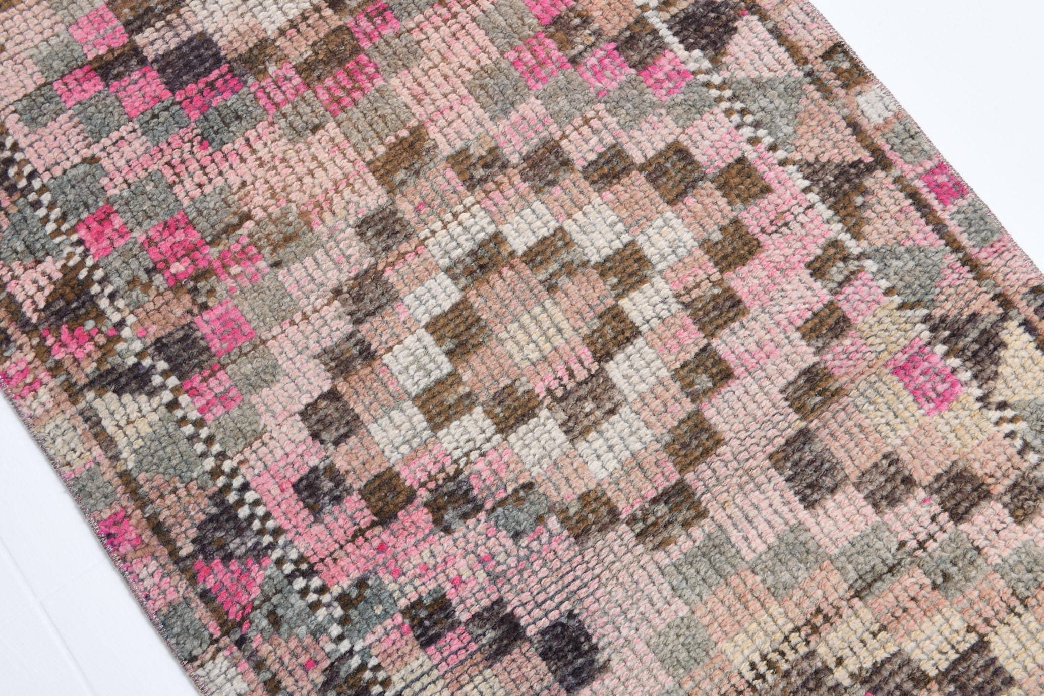 2' x 11' Pink Turkish Vintage Herki Rug  |  RugReform