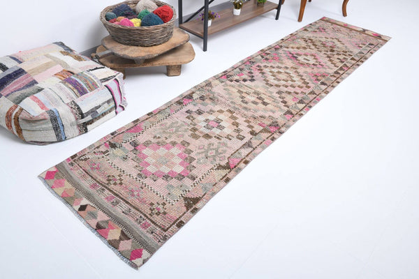 2' x 11' Pink Turkish Vintage Herki Rug  |  RugReform