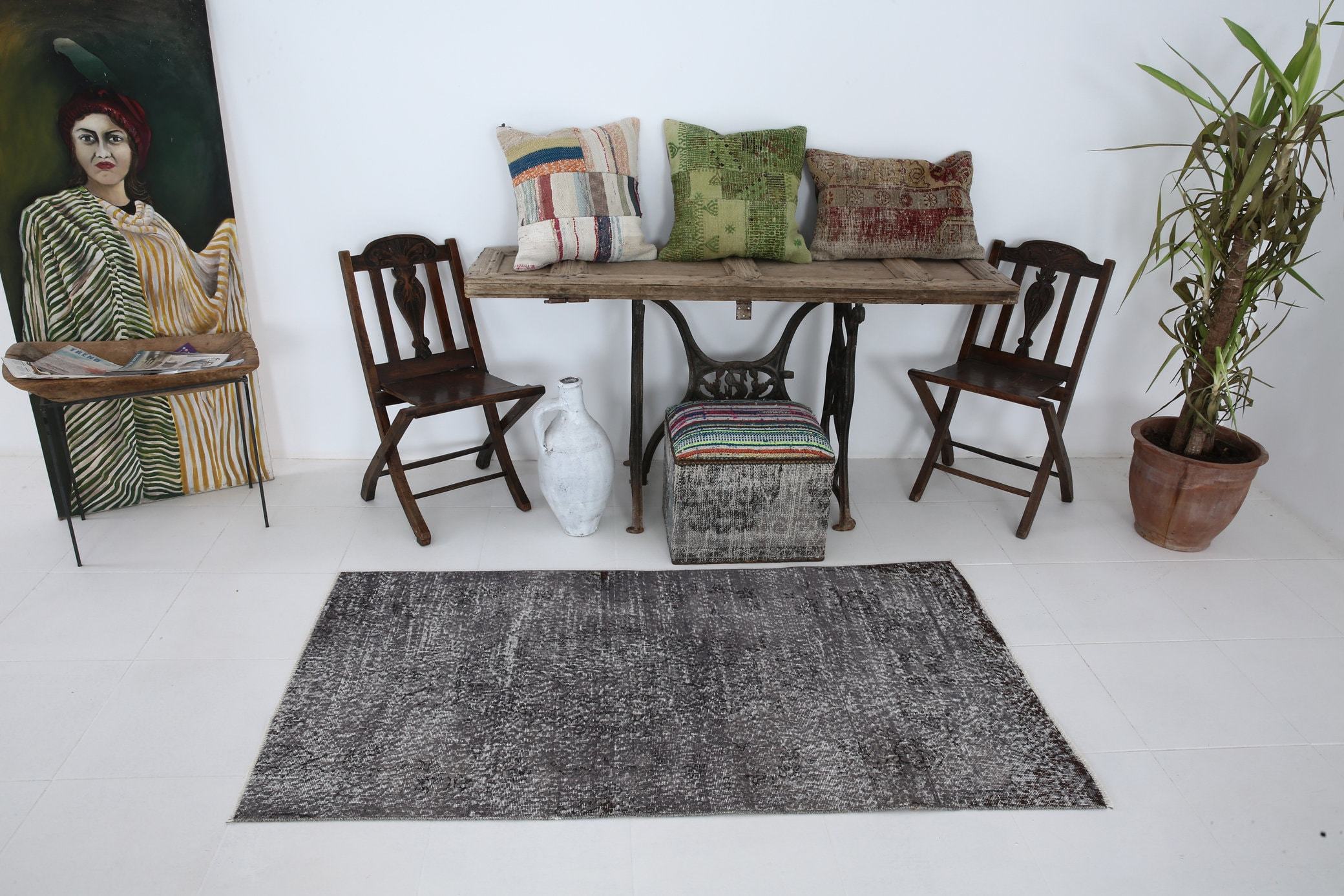 3' x 5' Black-Gray Turkish Vintage Rug  |  RugReform