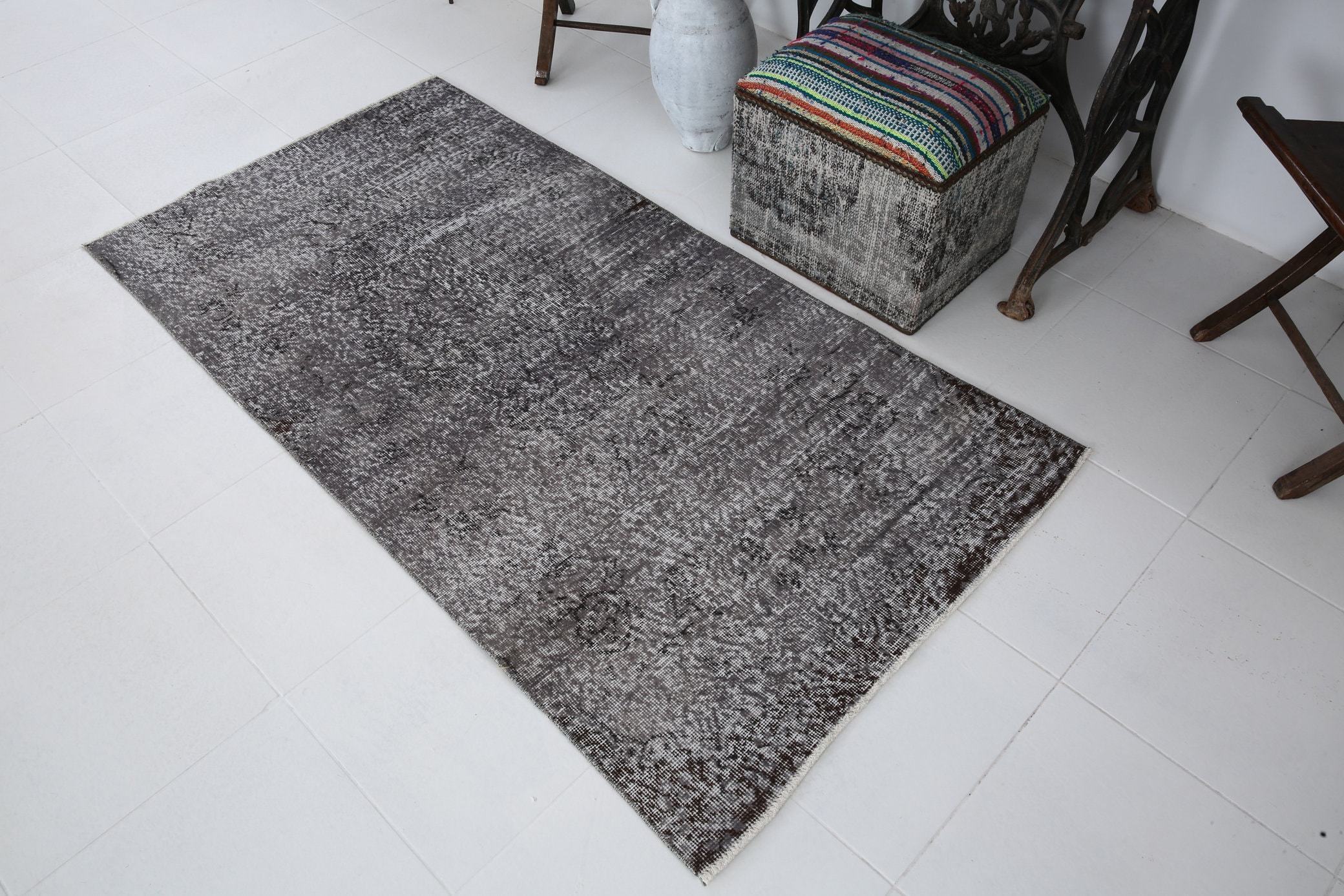 3' x 5' Black-Gray Turkish Vintage Rug  |  RugReform