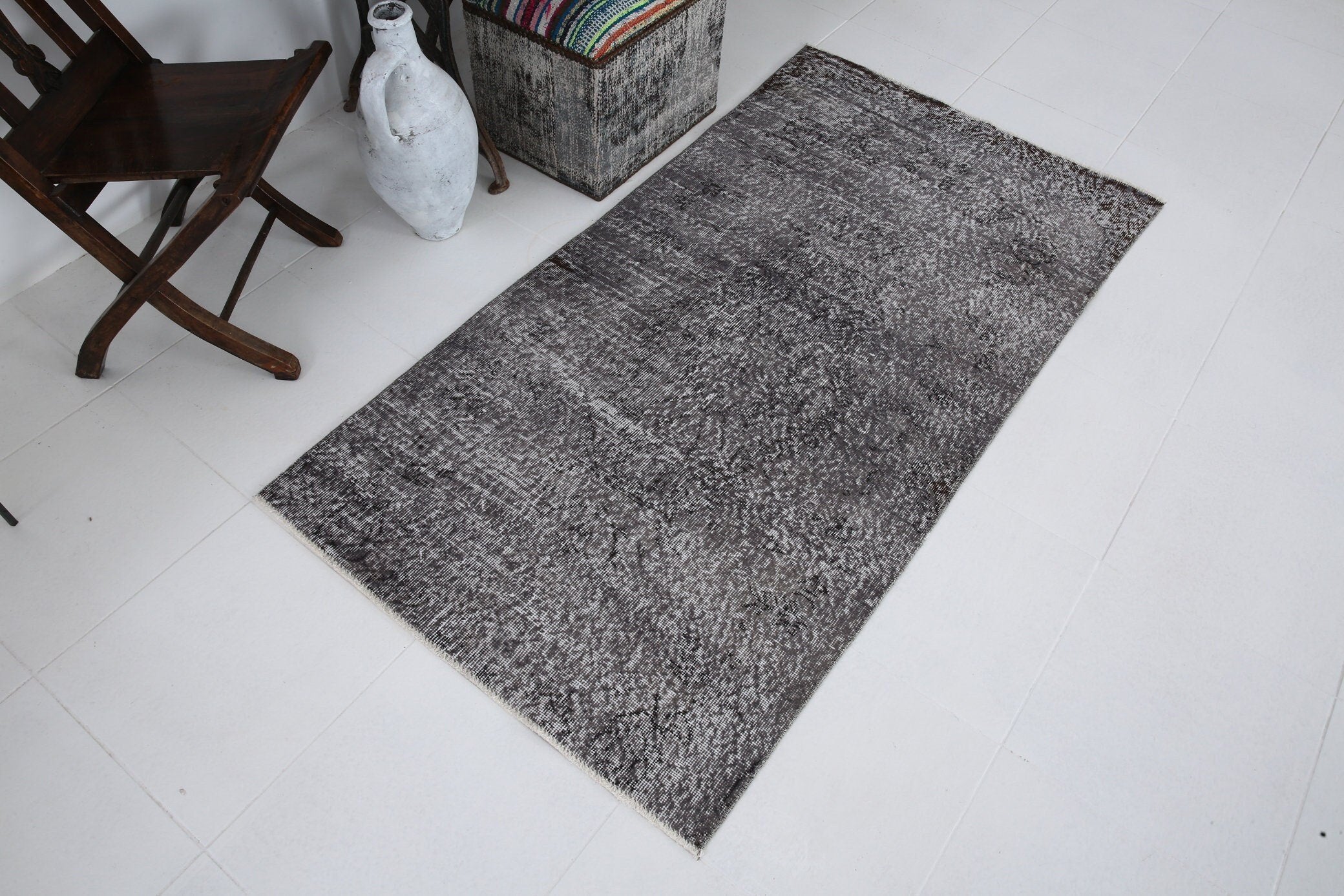 3' x 5' Black-Gray Turkish Vintage Rug  |  RugReform