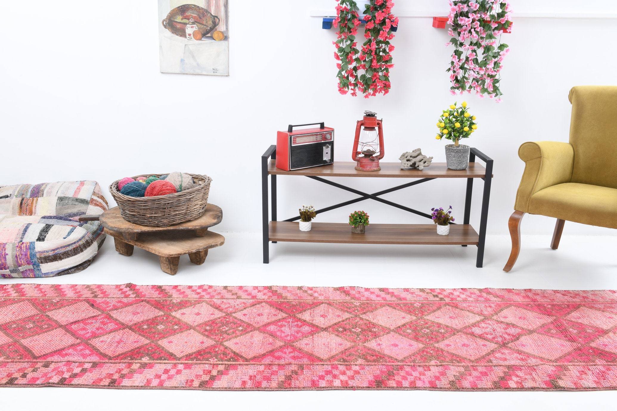 2' x 11' Pink Turkish Vintage Herki Rug  |  RugReform