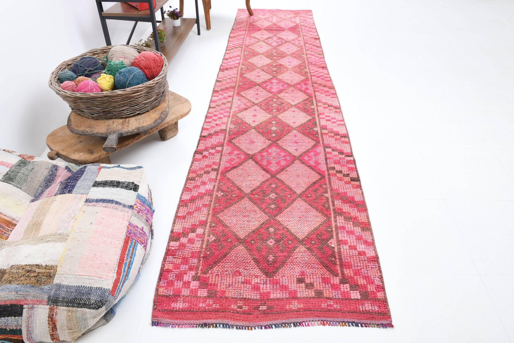 2' x 11' Pink Turkish Vintage Herki Rug  |  RugReform