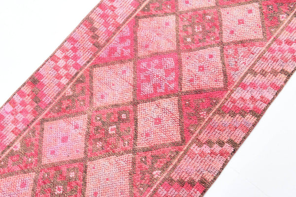 2' x 11' Pink Turkish Vintage Herki Rug  |  RugReform