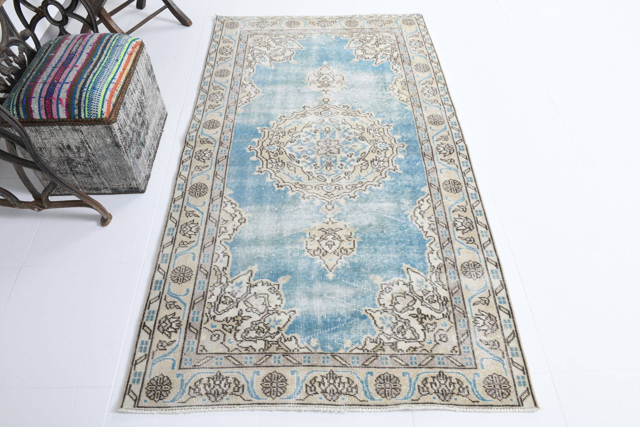 3' x 6' Blue Turkish Vintage Rug  |  RugReform