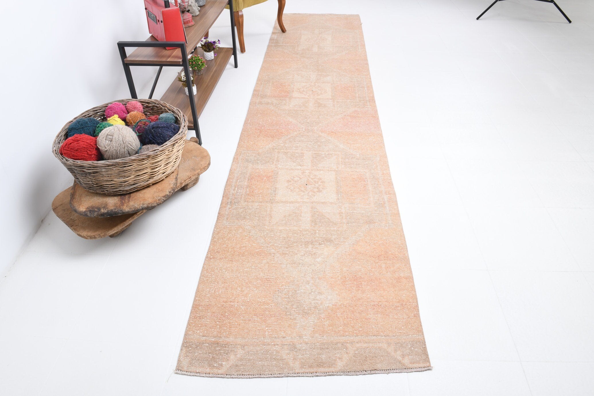 2' x 12' Tan-Ivory Turkish Vintage Runner Rug  |  RugReform