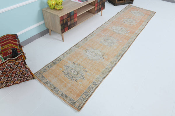 2' x 10' Tan-Ivory Turkish Vintage Runner Rug  |  RugReform