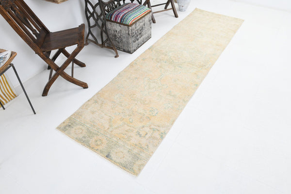 2' x 9' Yellow-Gold Turkish Vintage Runner Rug  |  RugReform