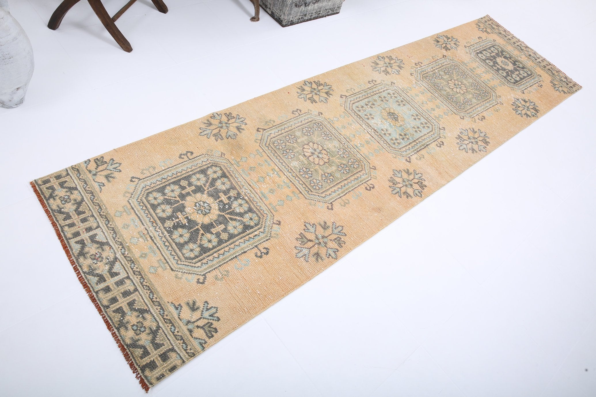 2' x 10' Yellow-Gold Turkish Vintage Runner Rug  |  RugReform