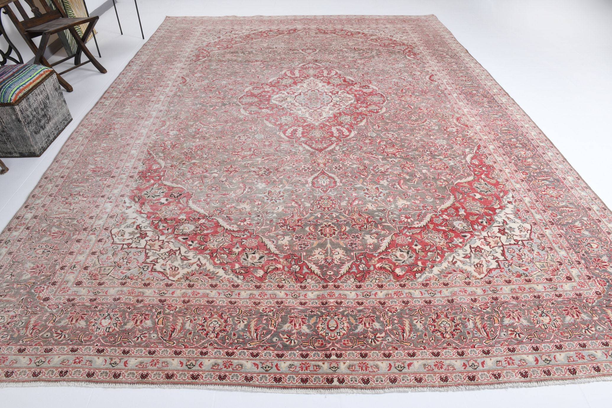 9' x 13' Red Vintage Persian Rug  |  RugReform