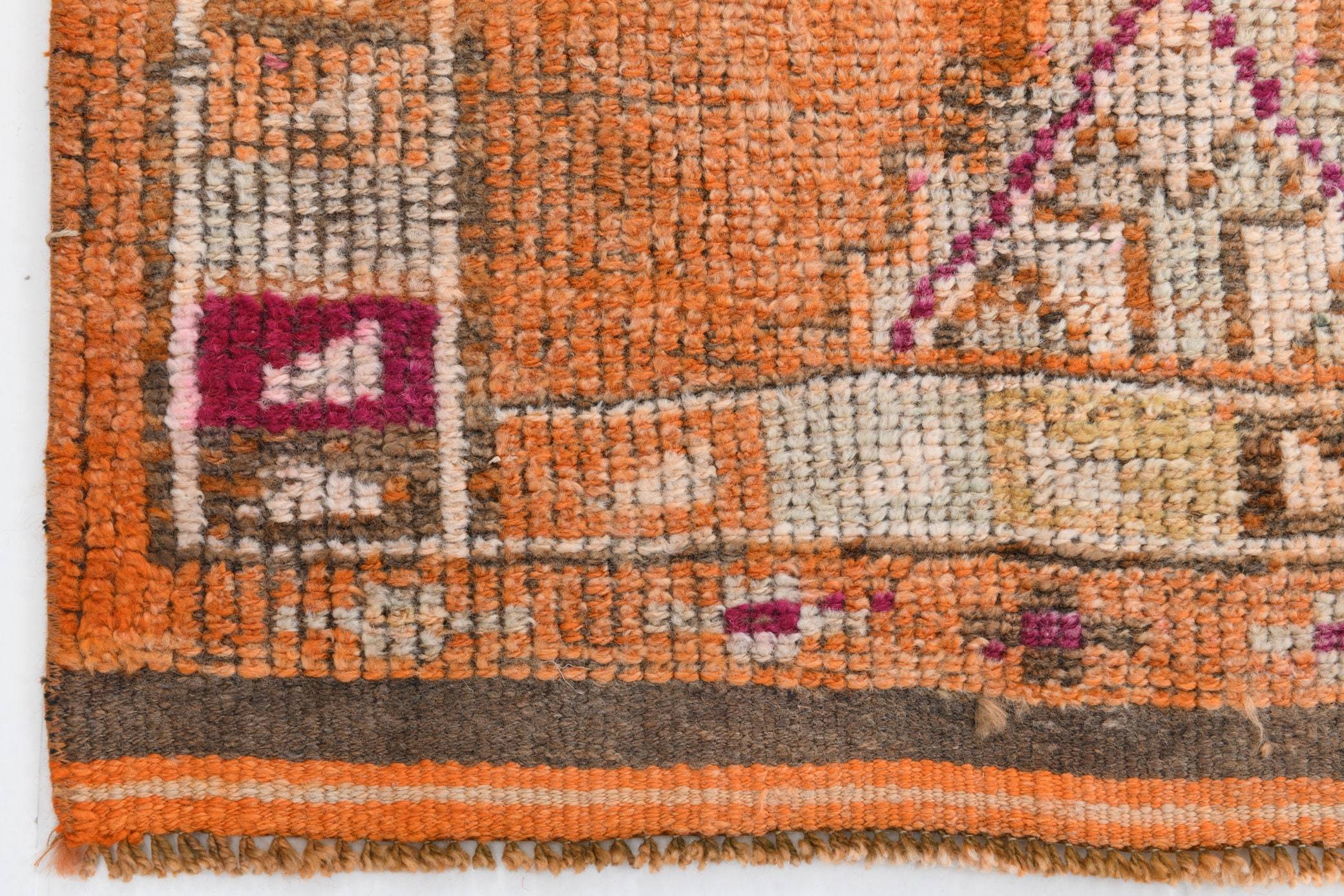 2' x 11' Orange Turkish Vintage Herki Rug  |  RugReform