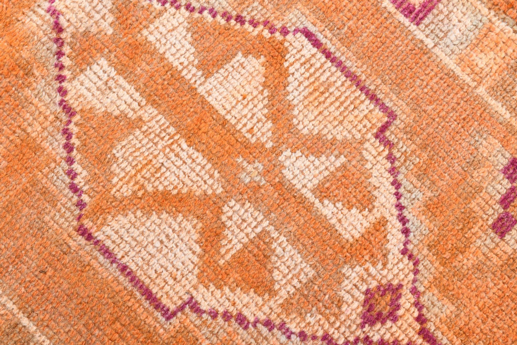 2' x 11' Orange Turkish Vintage Herki Rug  |  RugReform