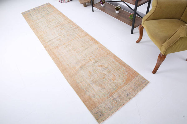 2' x 10' Tan-Ivory Turkish Vintage Runner Rug  |  RugReform