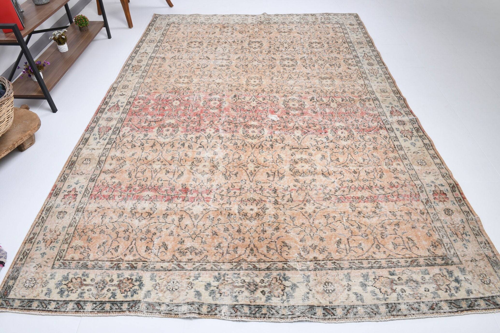 6' x 9' Tan-Ivory Turkish Vintage Rug  |  RugReform