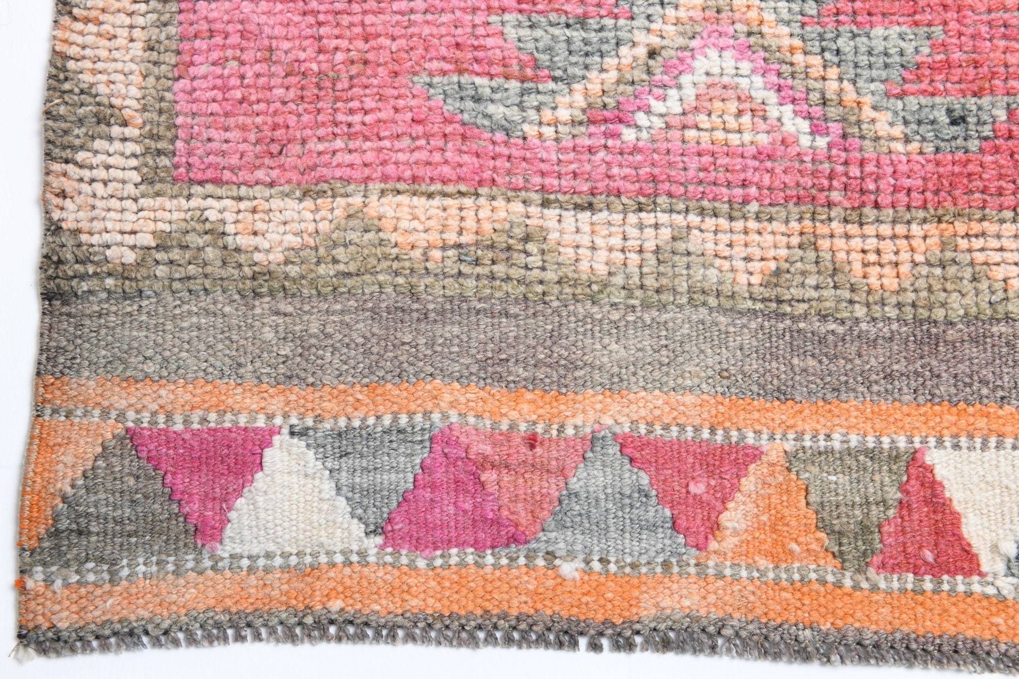 2' x 10' Pink Turkish Vintage Herki Rug  |  RugReform