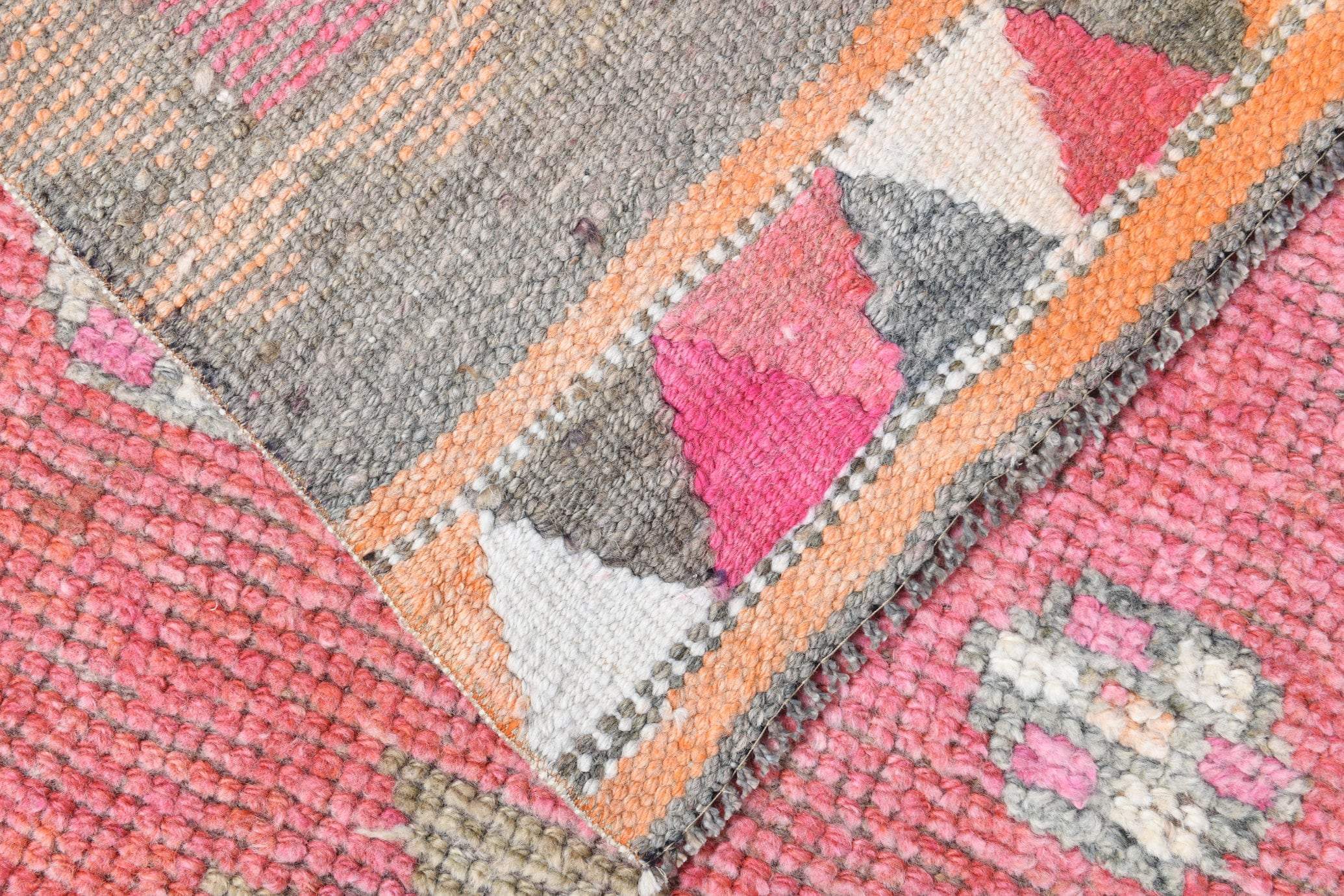 2' x 10' Pink Turkish Vintage Herki Rug  |  RugReform