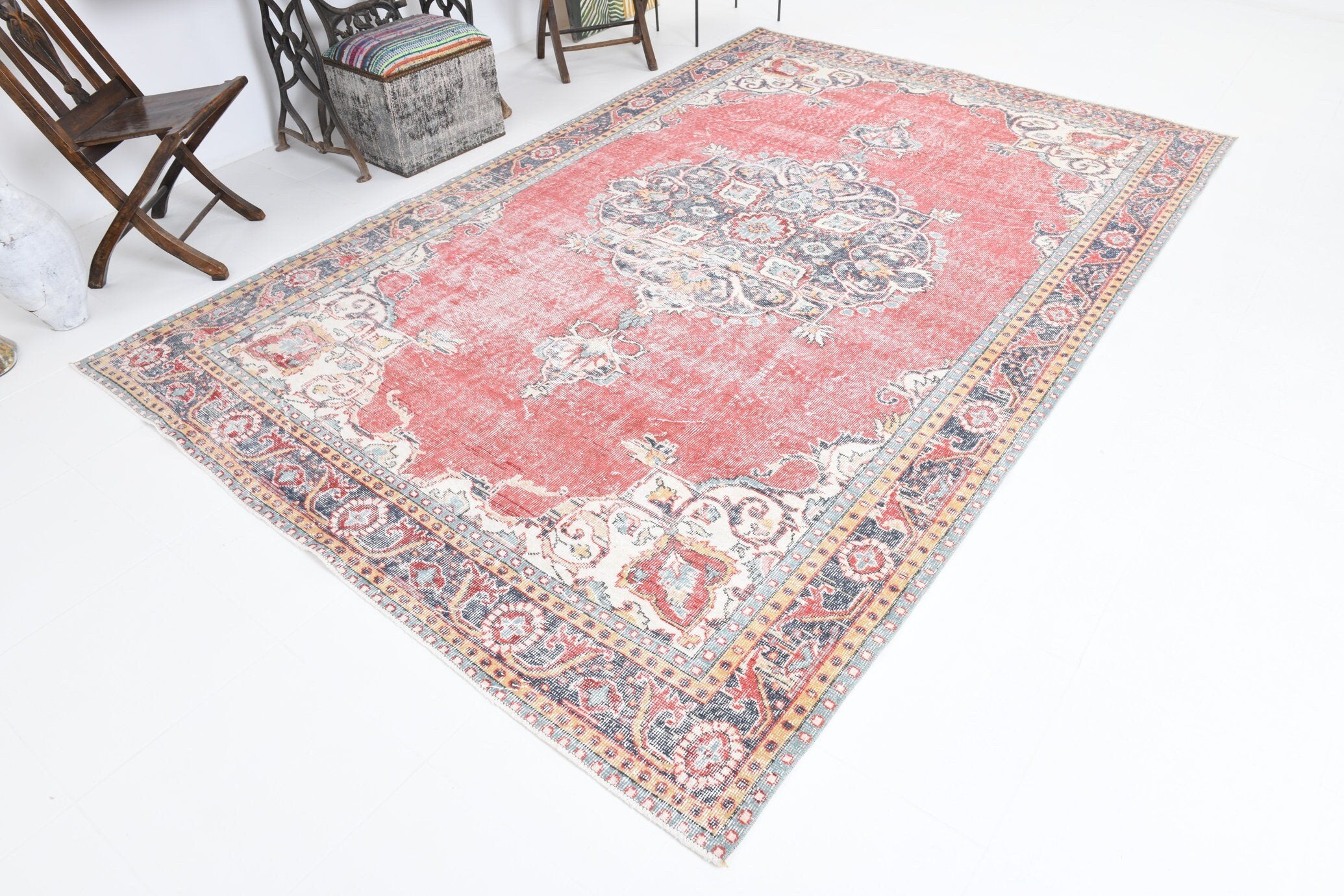 6' x 10' Red Turkish Vintage Rug  |  RugReform